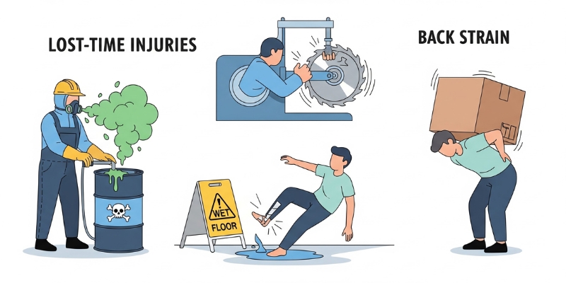Examples of Lost-Time Injuries